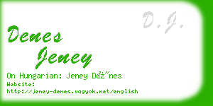 denes jeney business card